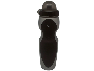 Велосипедная фляга V-GRIP v-9000-gr/b объем: 750л, с широким горлышком, с крышечкой, с резиновой нескользящей вставкой, цвет: серый металлик/чёрный