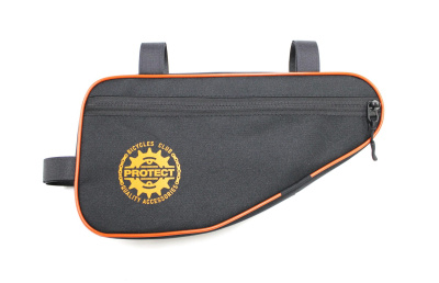 Велосумка под раму, р-р 32х16х5 см, цвет черный/оранжевый, PROTECT™