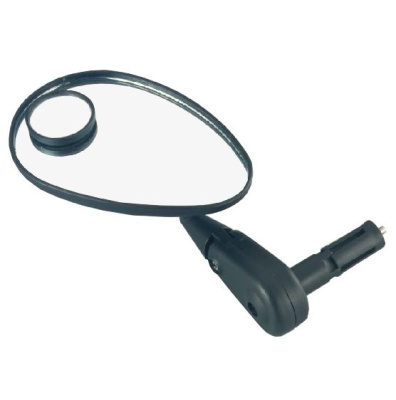 Велосипедное зеркало Зеркало dx-222sbd прямое+выпуклое 32мм, с регулировкой в различных плоскостях. Крепится в руль с внутренним 15-22мм.