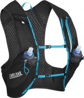 Беговой рюкзак-жилет с двумя бутылочками CamelBak Nano Vest 2x0,5L Black/Atomic Blue S, M, L