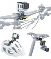 Topeak Qr Modular Sport Camera Multi-Mount, крепление экшн камеры на шлем и велосипед