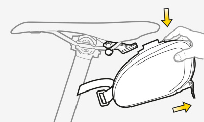Сумка на велосипед Topeak SideKick STW Wedge Pack, с креплением F25, с набором инструментов