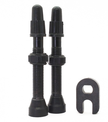 Бескамерный ниппель ColtBikes алюминий, Presta, черный, 40 мм, 2 шт