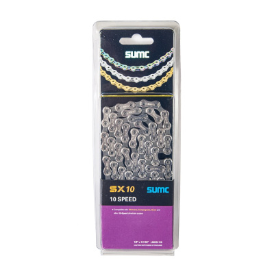 Цепь Sumc - SX10 1/2"x11/128", 10 ск.,116 звеньев, серебристо/серая, с замком SL559R
