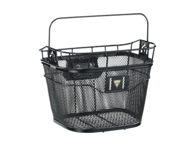 Корзина на руль Topeak Basket Front, с фиксатором (Fixer 3E), для обычных и электровелосипедов, чёрная