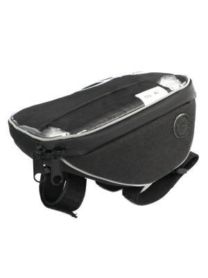 Велосумка на вынос руля Tim Sport City XL с держателем телефона, чёрная