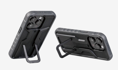 Чехол с креплением Topeak RideCase для iPhone 15 Pro чёрный с серым