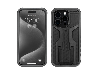 Чехол с креплением Topeak RideCase для iPhone 15 Pro чёрный с серым