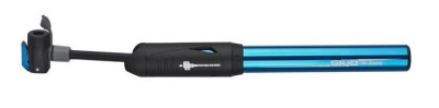 Насос для велосипеда Giyo GP-87E компактный алюминиевый двухкамерный, черный с бирюзовым анодированием.