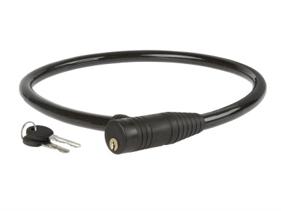 Велозамок противоугонный 15х800 мм, усиленный особым плетением троса, с ключом.