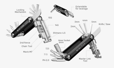 Мультитул Topeak Mini P20, 20 функций, золотистый Мультитул Topeak Mini P20, 20 функций, золотистый