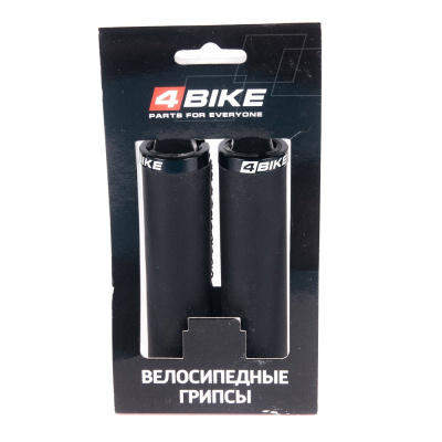 Грипсы 4BIKE 130мм с открытым торцом с двумя алюминиевыми локрингами с гелевыми вставками