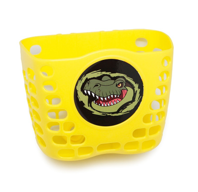 Корзина на руль для детского велосипеда жёлтая с крокодилом