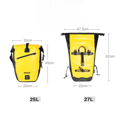 Велосумка туристическая на багажник Rhinowalk Painer Pack 27L, гермомешок, 100% влагозащита.