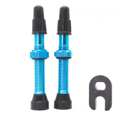 Бескамерный ниппель ColtBikes алюминий, Presta, синий, 40 мм, 2 шт