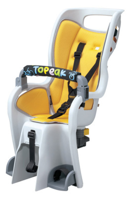 Детское велокресло Topeak Baby Seat II с багажником, 26", 27.5" (650B) & 700C с дисковым тормозом, жёлтое