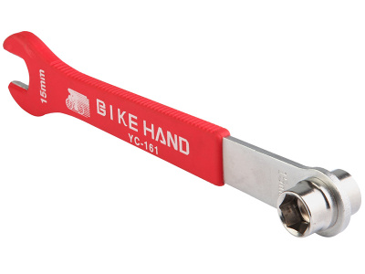 Bikehand YC-161 Ключ для педалей 14/15мм накидной + 15мм шлицевой Bikehand YC-161 Ключ для педалей 14/15мм накидной + 15мм шлицевой