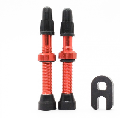 Бескамерный ниппель ColtBikes алюминий, Presta, красный, 40 мм, 2 шт