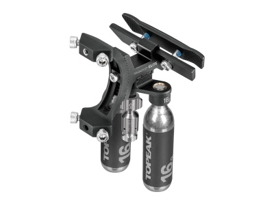 Подседельный держатель аксессуаров Topeak Tri-BackUp Elite, насадка и 2 болона CO2 16гр.