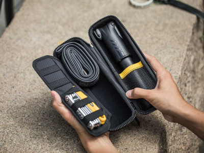 Сумка для инструментов во флягодержательTopeak CagePack XL чёрная с жёлтым