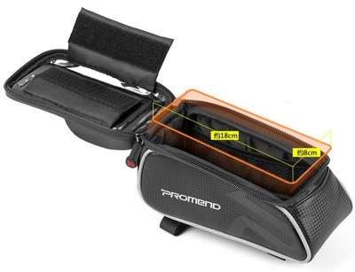 Велосумка Promend на верхнюю трубу с держателем телефона ZBB-14P58