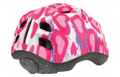 Велосипедный шлем детский Polisport Premium S (52-56) Glitter hearts + фляга и держатель