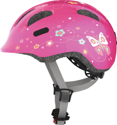 Шлем детский ABUS SMILEY 2.0 pink butterfly, розовый с бабочками, р.M, 50-55см