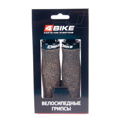 Грипсы 4BIKE 131мм пробковые с открытым торцом с одним локрингом